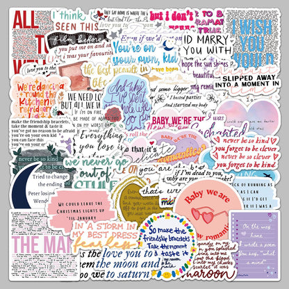 TS-Inspired Lyrics Stickers – 50-Piece Set