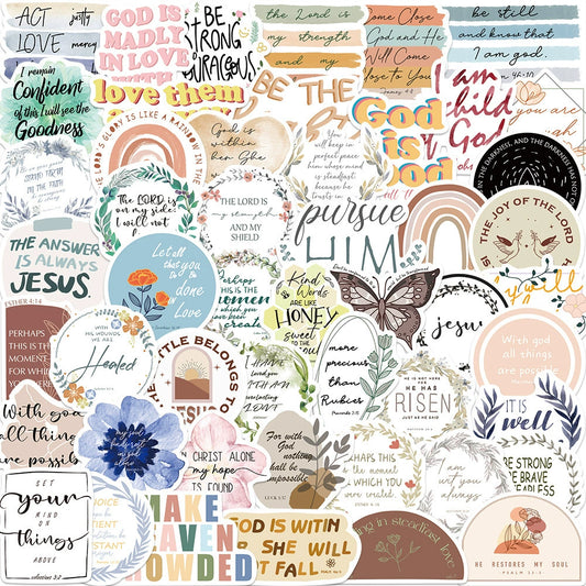 Bible Verse Decorative Stickers - 50-Piece Set