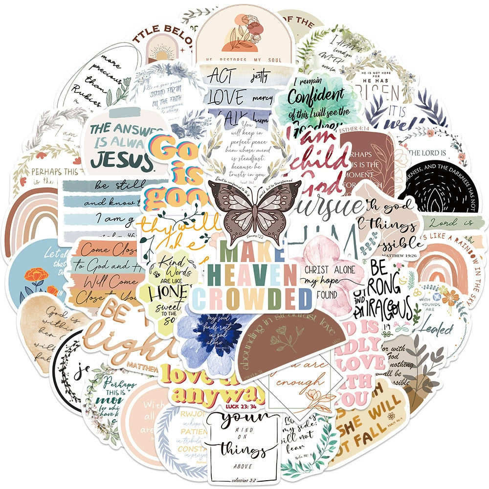 Bible Verse Decorative Stickers - 50-Piece Set