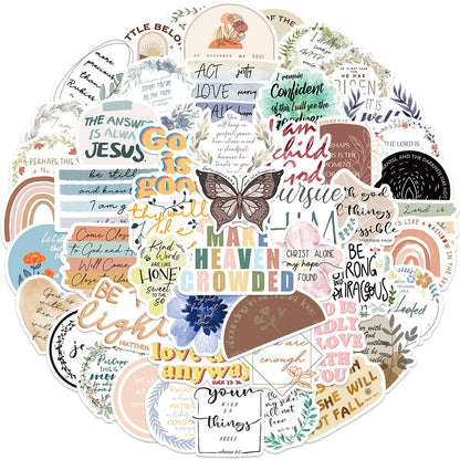 Bible Verse Decorative Stickers - 50-Piece Set