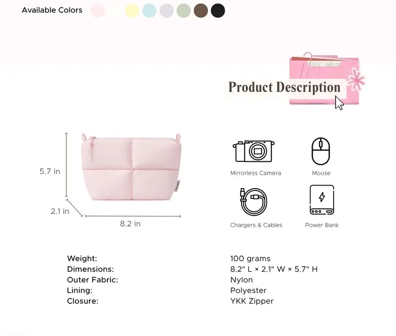 Puffy Electronics Organizer